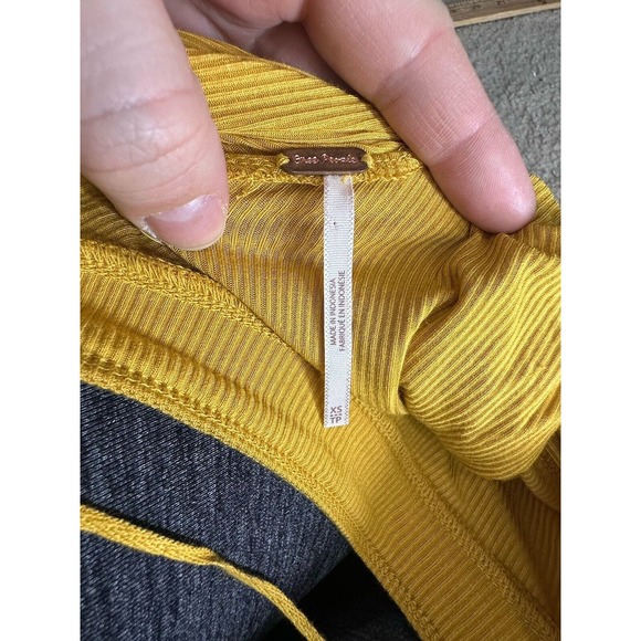 NEW Free People XS Shimmy Shake Boho Low Back Top Untamed Gold Long Sleeve PS2 - Picture 5 of 9